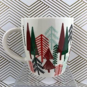 Starbucks Coffee Mug Holiday Christmas Pine Tree 12 oz